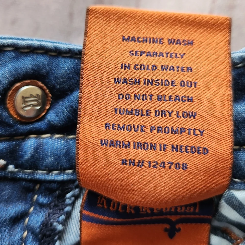 Rock Revival "Caress" Stretch Low Rise Bootcut Jeans Blue | Women's Size 26 - Picture 13 of 15